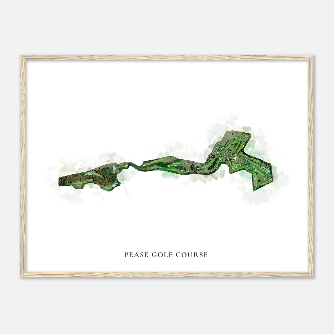 Pease Golf Course New Hampshire Classic Watercolor Golf Map Poster - Image 2