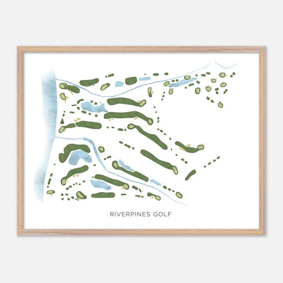 Riverpines Golf In Johns Creek Georgia Modern Watercolor Map Golfer Gift Golf Wall Art Golf Poster Print Course Layout