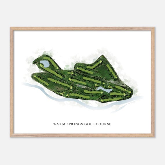 Warm Springs Golf Course In Boise Idaho Classic Watercolor Map Golfer Gift Golf Wall Art Golf Poster Print Course Layout