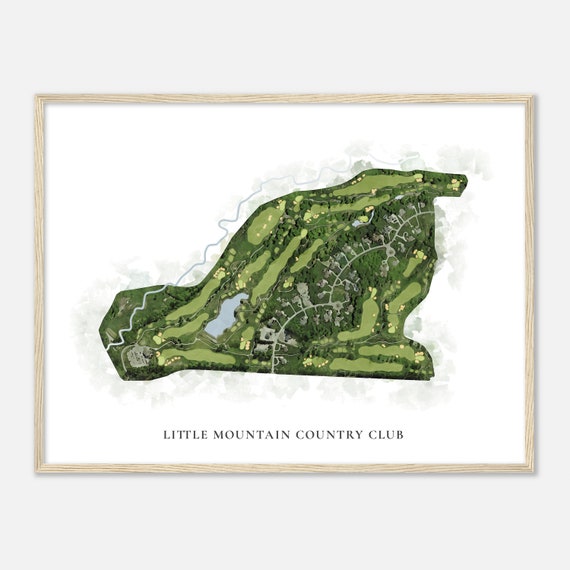Little Mountain Country Club Ohio Classic Watercolor Map Golfer Gift Golf Wall Art Golf Poster Print Course Layout
