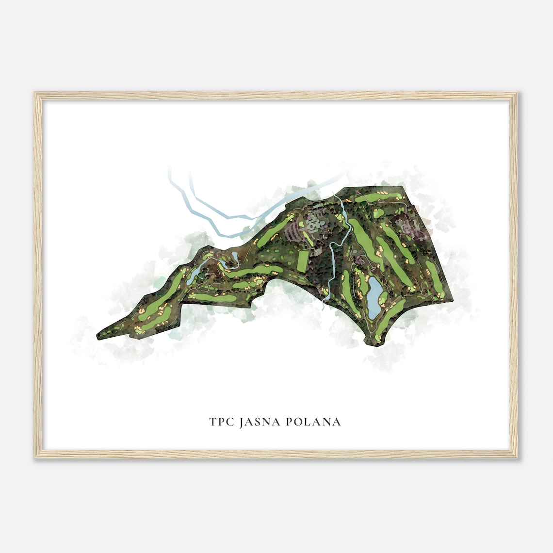 TPC Jasna Polana New Jersey Classic Watercolor Golf Map Poster - Image 2