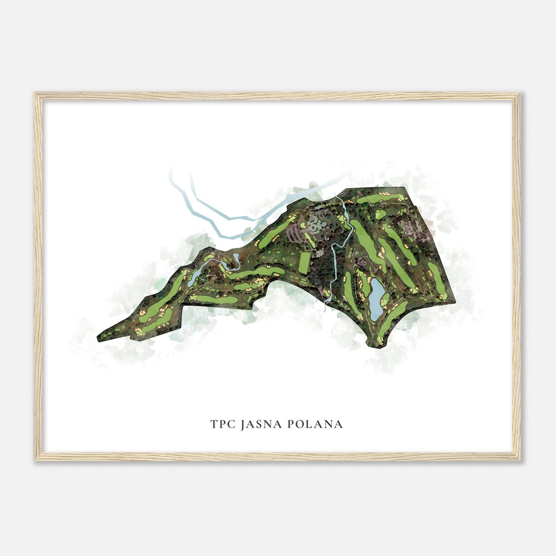 Tpc Jasna Polana New Jersey Classic Watercolor Map Golfer Gift Golf Wall Art Golf Poster Print Course Layout - Image 2