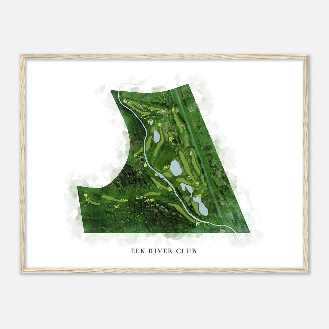 Elk River Club Classic Watercolor Golf Course Layout Map Poster - Image 2