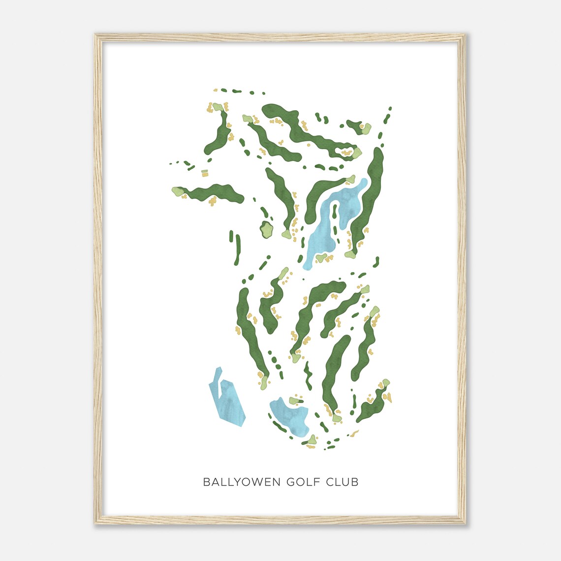 Ballyowen Golf Club New Jersey Modern Watercolor Map Golfer Gift Golf Wall Art Golf Poster Print Course Layout
