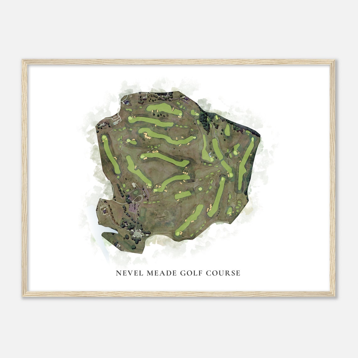 Nevel Meade Golf Course Kentucky Classic Watercolor Golf Map Poster - Image 2