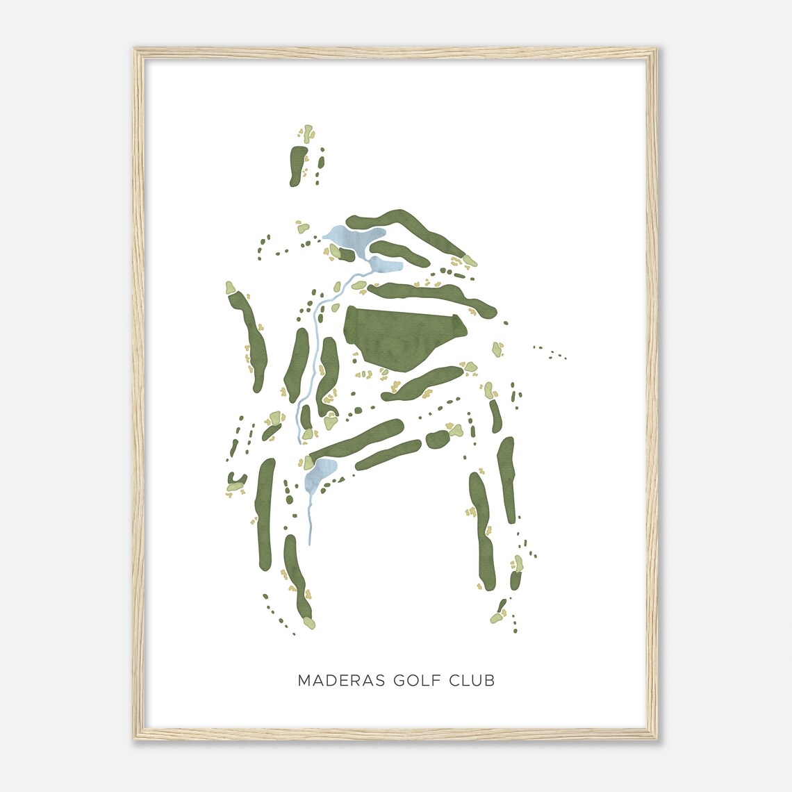 Maderas Golf Club Minimalist Course Map Illustration Sports Poster