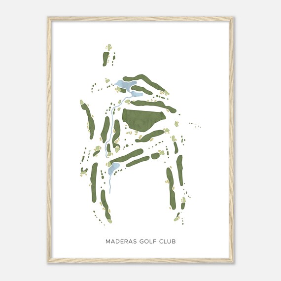 Maderas Golf Club California Modern Watercolor Map Golfer Gift Golf Wall Art Golf Poster Print Course Layout