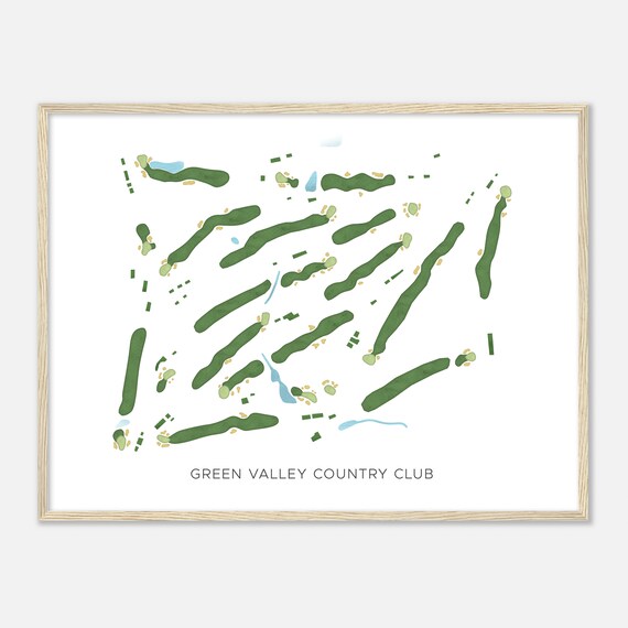 Green Valley Country Club Pennsylvania Modern Watercolor Map Golfer Gift Golf Wall Art Golf Poster Print Course Layout
