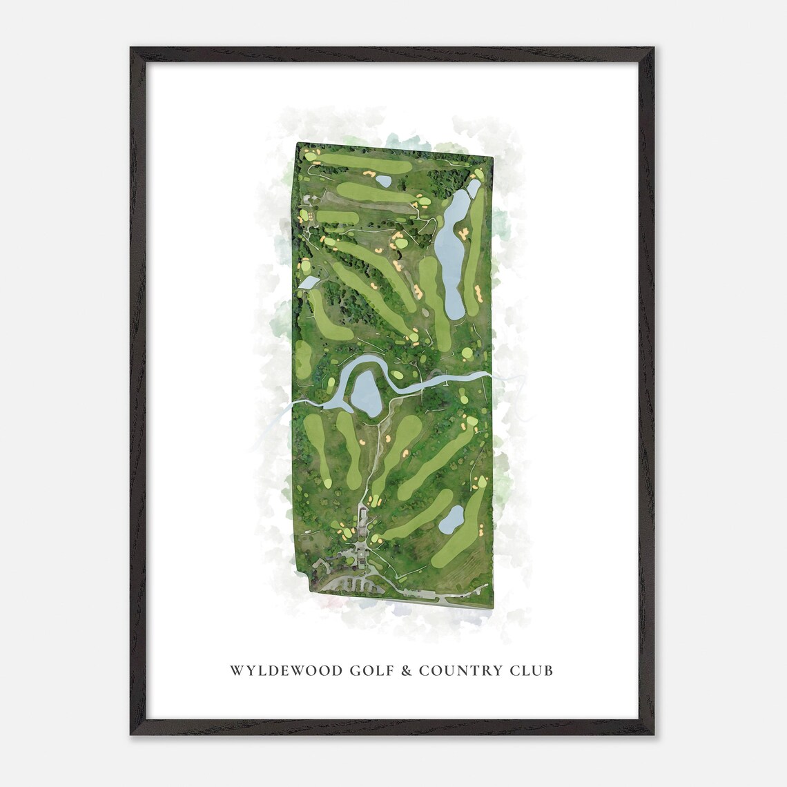 Wyldewood Golf & Country Club Classic Aerial Watercolor Golf Map Poster - Image 2