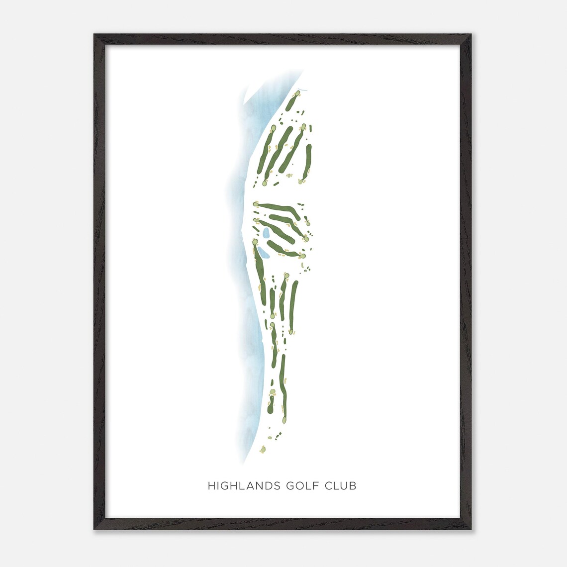 Highlands Golf Club Canada Modern Minimalist Watercolor Map Poster - Image 2