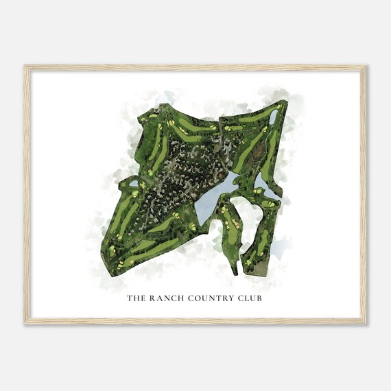 The Ranch Country Club Colorado Classic Watercolor Map Golfer Gift Golf Wall Art Golf Poster Print Course Layout