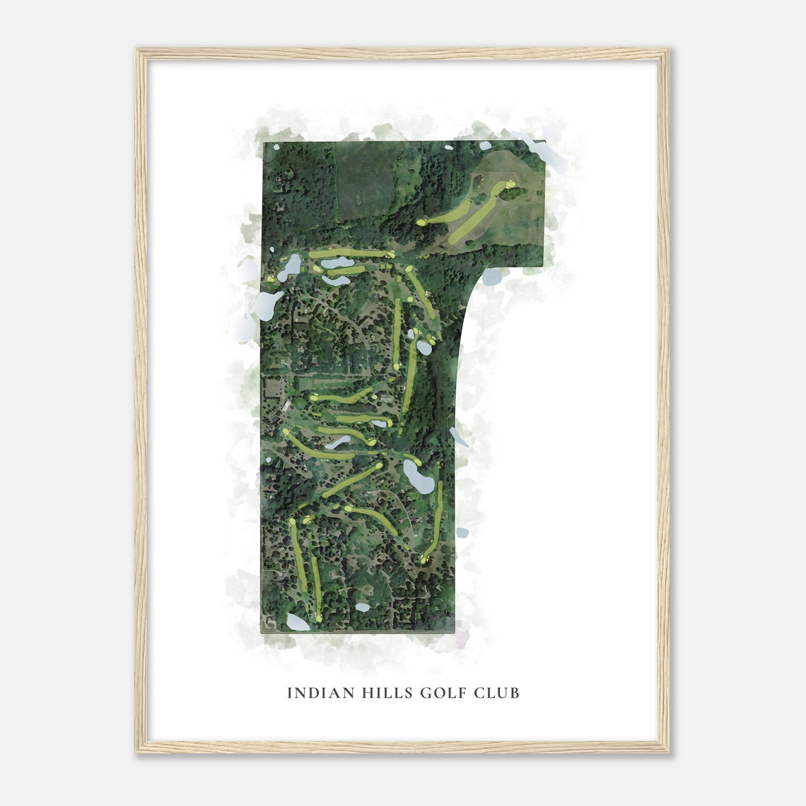 Indian Hills Golf Club Minnesota Classic Watercolor Course Map Poster - Image 2