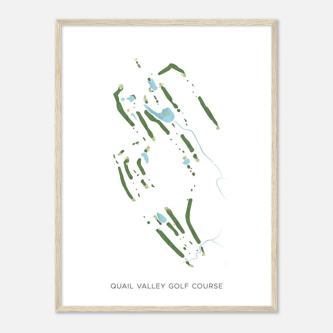 Quail Valley Golf Course Pennsylvania Modern Watercolor Map Golfer Gift Golf Wall Art Golf Poster Print Course Layout