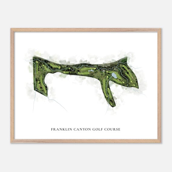 Franklin Canyon Golf Course In San Rafael California Classic Watercolor Map Golfer Gift Golf Wall Art Golf Poster Print
