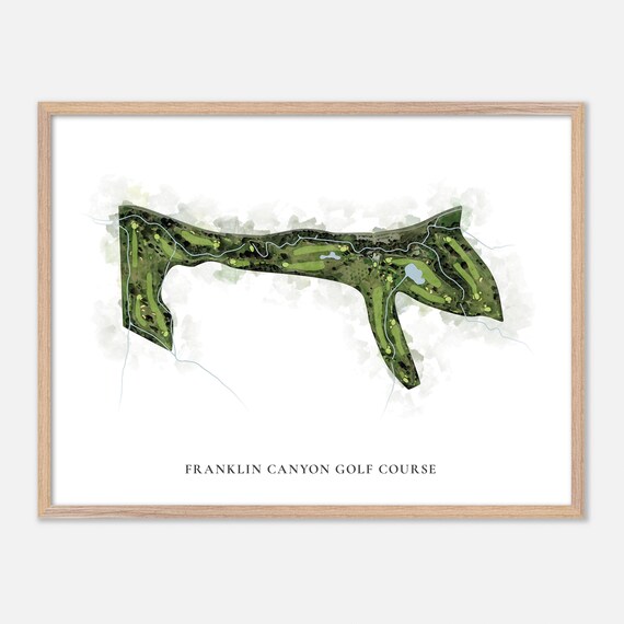 Franklin Canyon Golf Course Watercolor Map Art Golfer Gift Poster