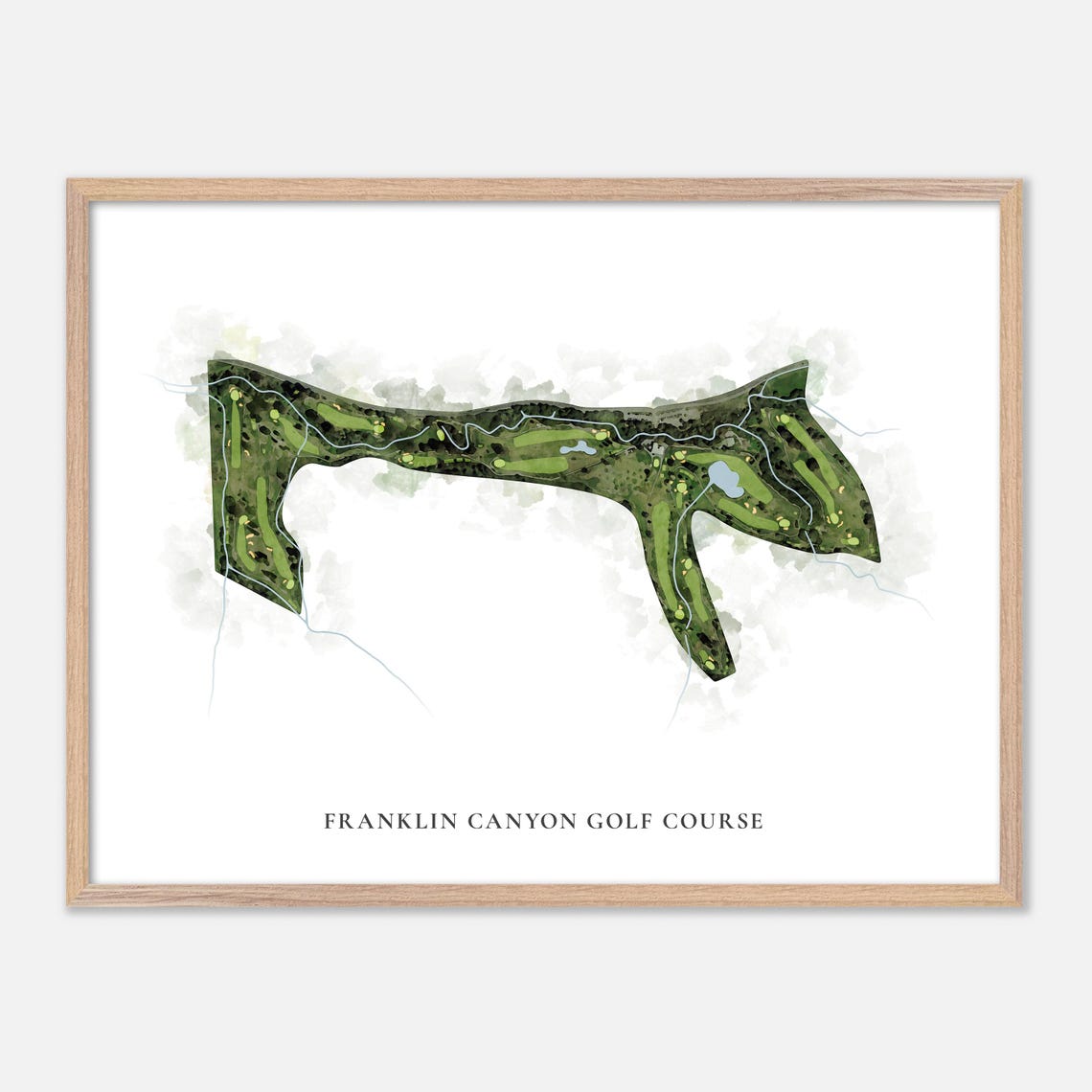 Franklin Canyon Golf Course Watercolor Map Art Golfer Gift Poster