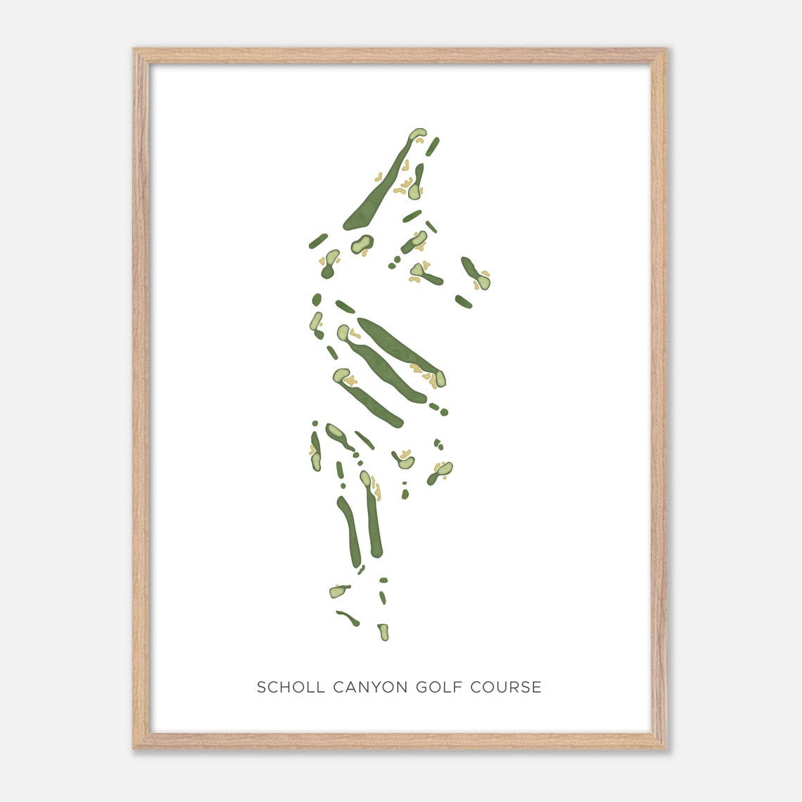 Scholl Canyon Golf Course Minimalist Watercolor Fairway Map Poster - Image 6