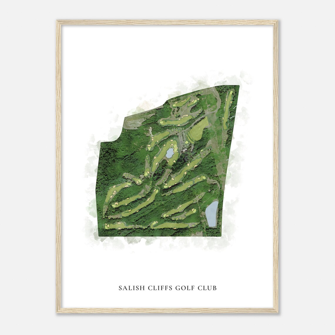 Salish Cliffs Golf Club Washington Classic Watercolor Map Golfer Gift Golf Wall Art Golf Poster Print Course Layout - Image 2