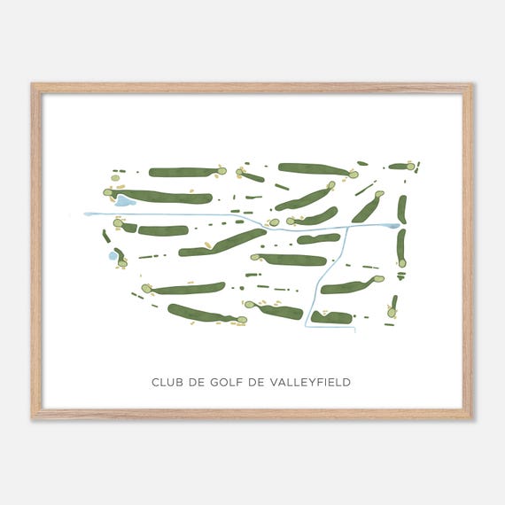 Club De Golf De Valleyfield In Canada Modern Watercolor Map Golfer Gift Golf Wall Art Golf Poster Print Course Layout