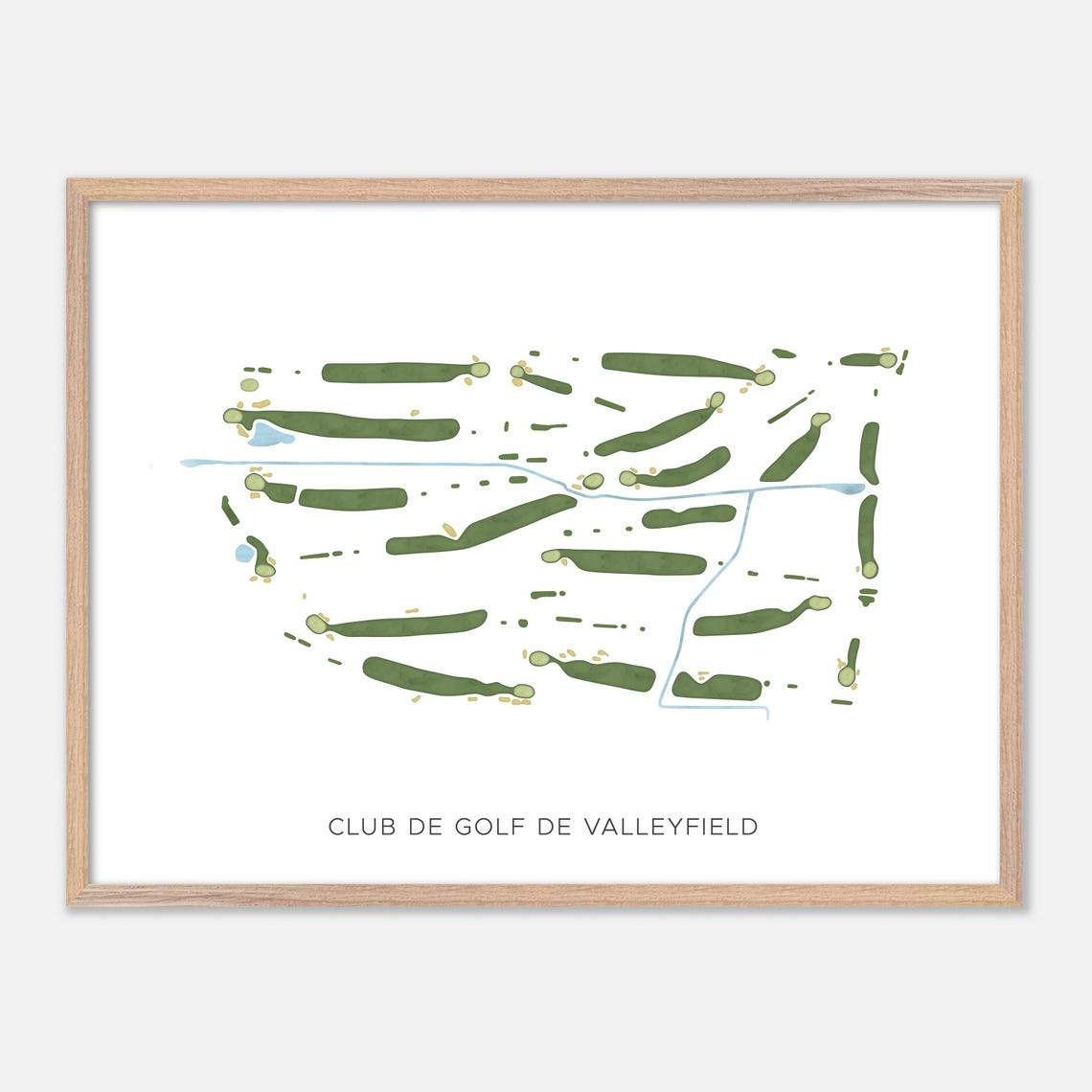 Club De Golf De Valleyfield Minimalist Watercolor Map Poster