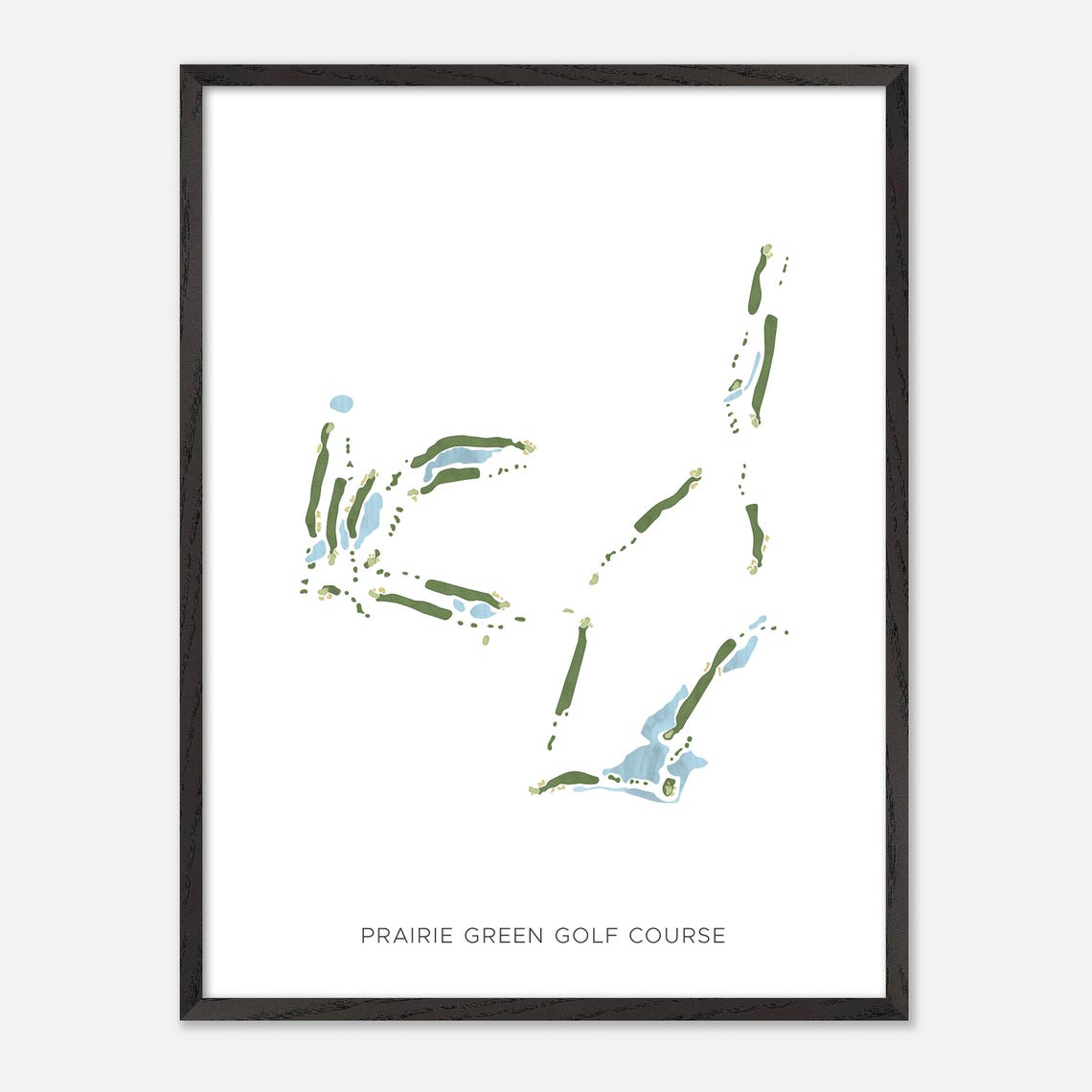 Prairie Green Golf Course South Dakota Modern Watercolor Map Poster - Image 3