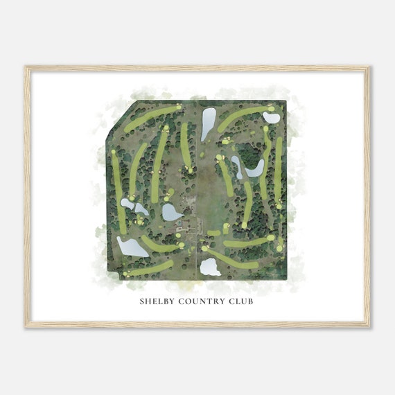 Shelby Country Club Ohio Classic Watercolor Map Golfer Gift Golf Wall Art Golf Poster Print Course Layout