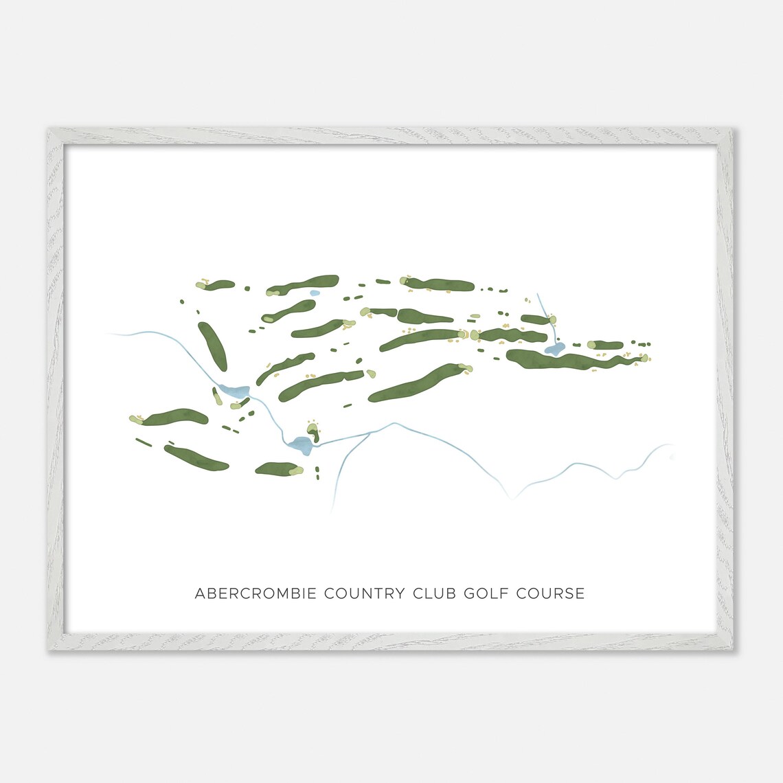 Abercrombie Country Club Golf Course Map, Watercolor - Image 3