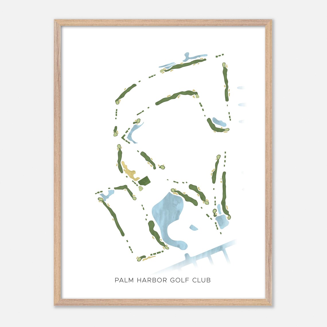 Palm Harbor Golf Club Palm Coast Florida Modern Watercolor Map Poster - Image 2