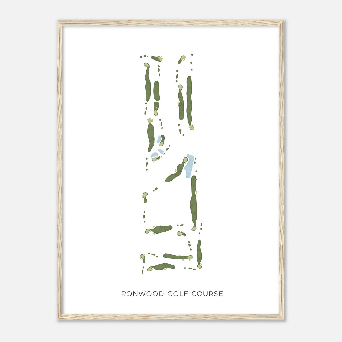 Ironwood Golf Course Modern Minimalist Course Map Golfer Gift Poster - Image 2