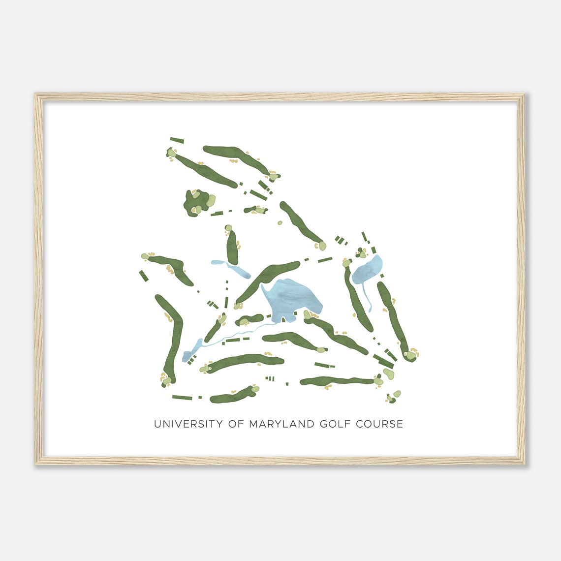 University of Maryland Golf Course Modern Watercolor Course Map Poster - Image 2