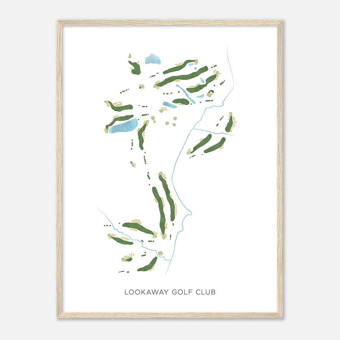 Lookaway Golf Club Pennsylvania Modern Watercolor Golf Map Poster - Image 2