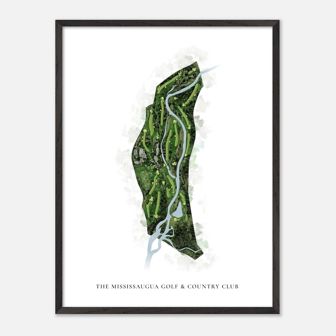 The Mississaugua Golf Country Club Classic Watercolor Map Poster - Image 2