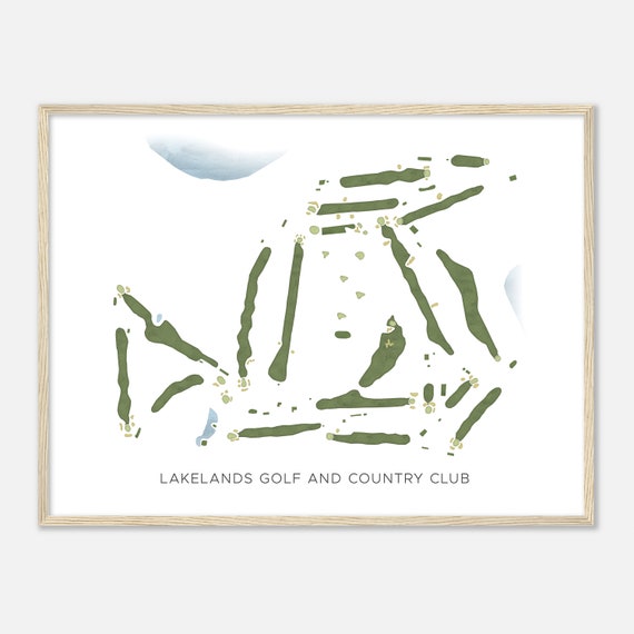 Lakelands Golf And Country Club Michigan Modern Watercolor Map Golfer Gift Golf Wall Art Golf Poster Print Course Layout