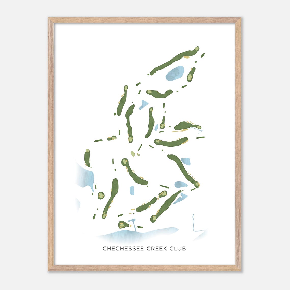 Chechessee Creek Club Modern Fairway Golf Course Layout Map Poster - Image 2