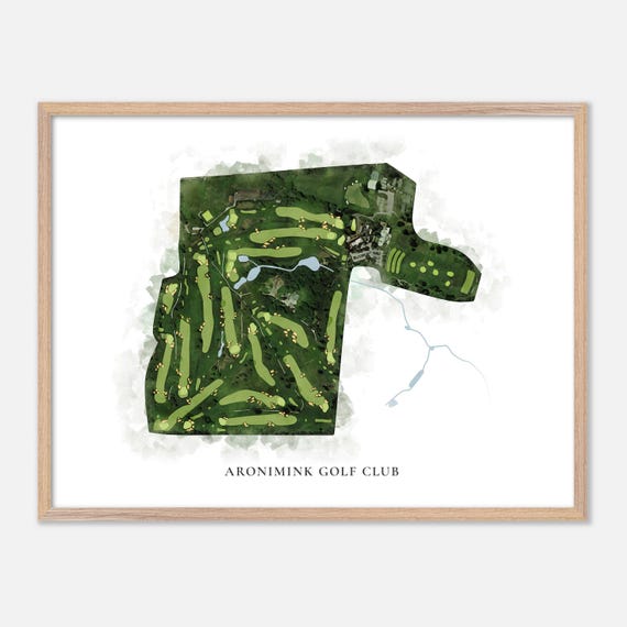 Aronimink Golf Club In Wyola Pennsylvania Classic Watercolor Map Golfer Gift Golf Wall Art Golf Poster Print Course Layout