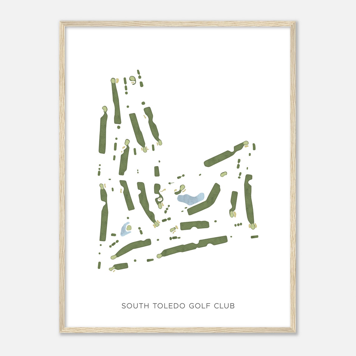 South Toledo Golf Club Modern Minimalist Watercolor Map Poster - Image 2