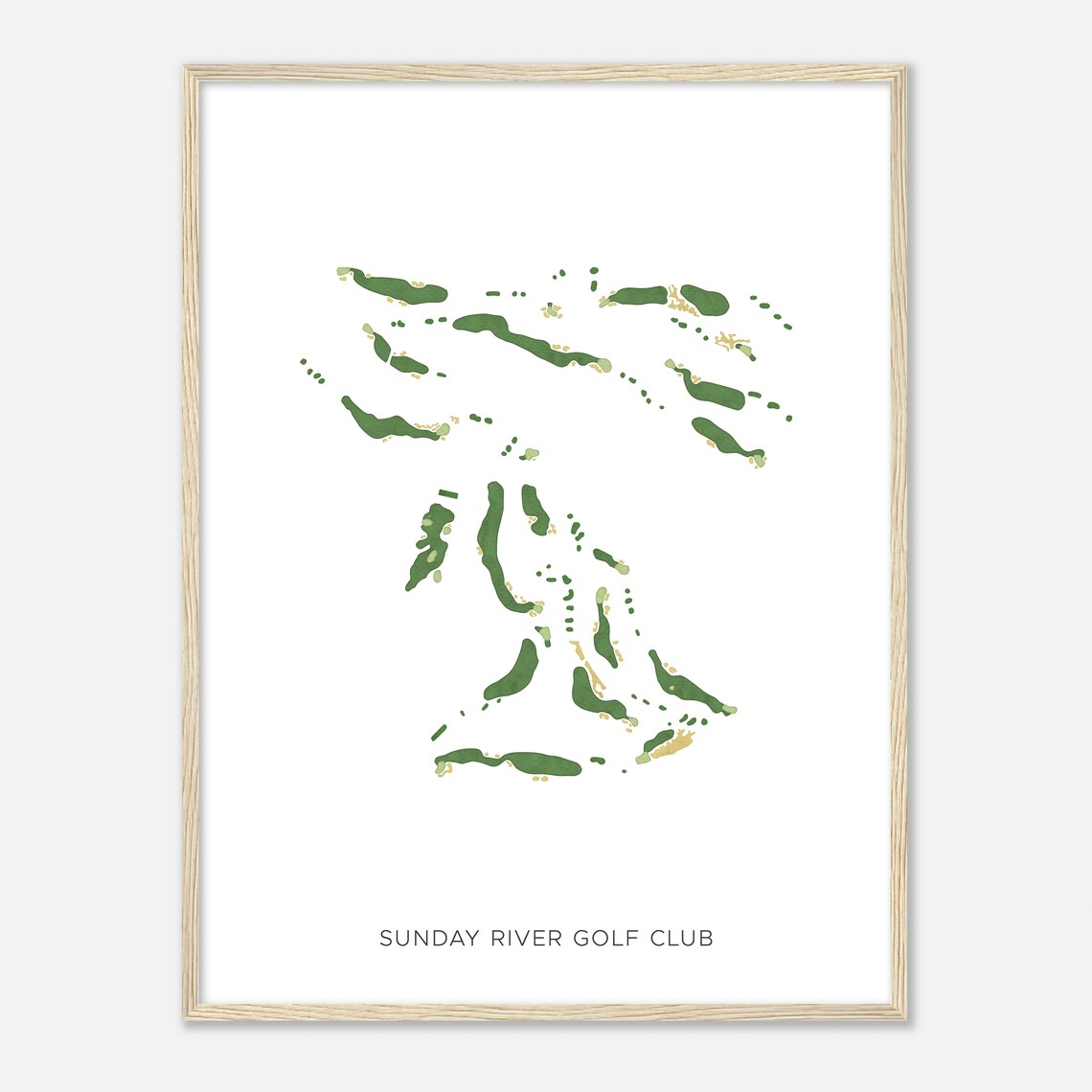 Sunday River Golf Club Maine Minimalist Watercolor Course Map Poster - Image 2