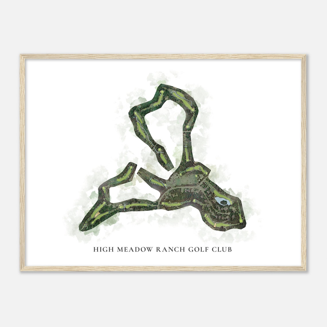 High Meadow Ranch Golf Club Texas Classic Watercolor Map Poster - Image 2
