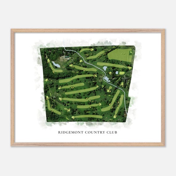 Ridgemont Country Club In Rochester New York Classic Watercolor Map Golfer Gift Golf Wall Art Golf Poster Print Course Layout