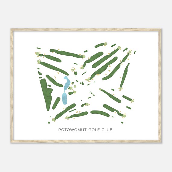 Potowomut Golf Club Rhode Island Modern Watercolor Map Golfer Gift Golf Wall Art Golf Poster Print Course Layout