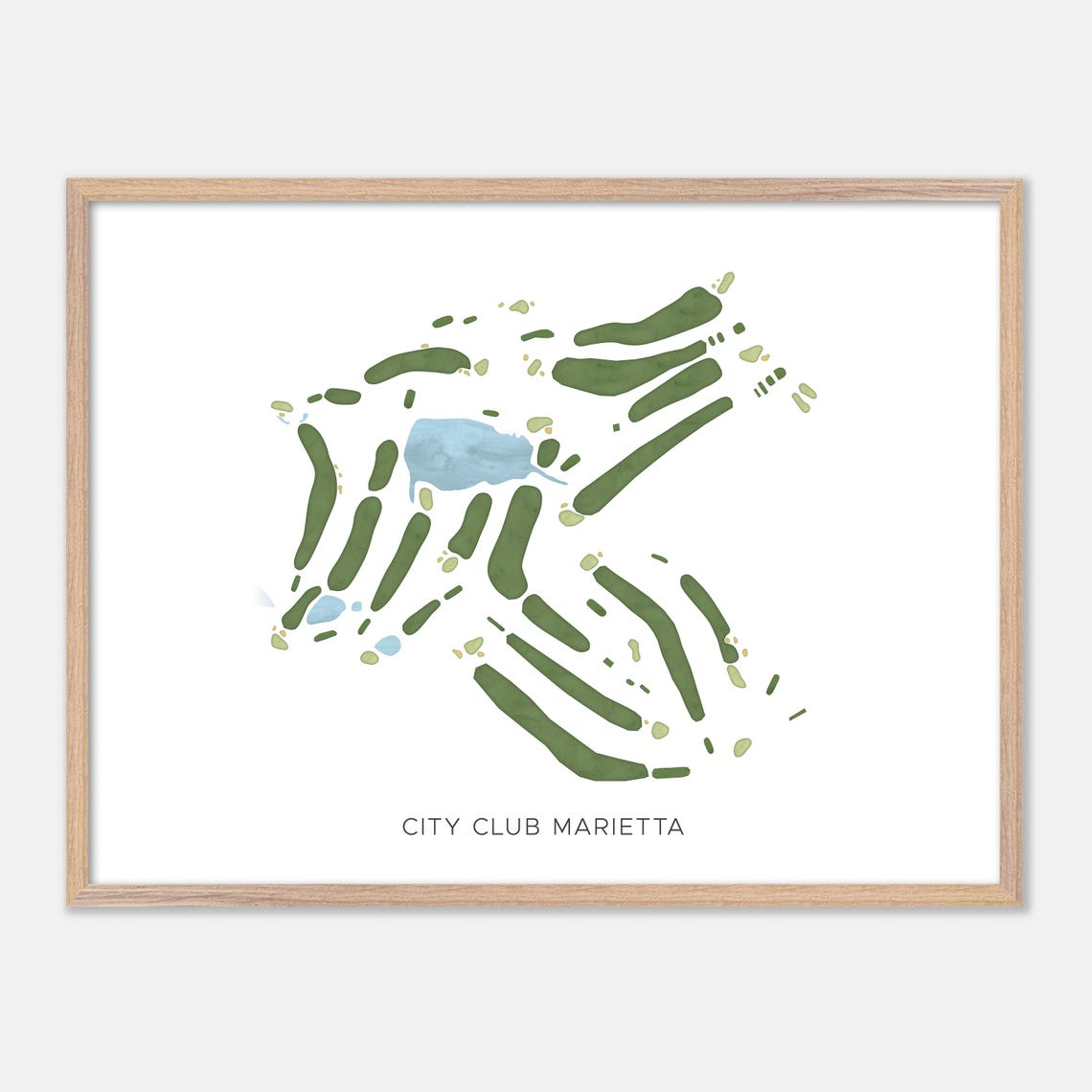 City Club Marietta Golf Course Layout Minimalist Map Art Poster