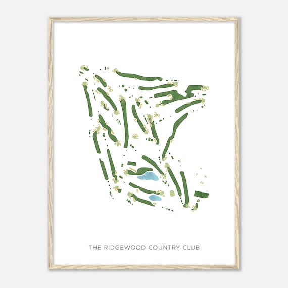The Ridgewood Country Club New Jersey Modern Watercolor Map Golfer Gift Golf Wall Art Golf Poster Print Course Layout