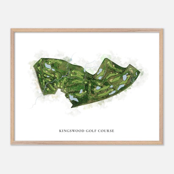 Kingswood Golf Course In Canada Classic Watercolor Map Golfer Gift Golf Wall Art Golf Poster Print Course Layout