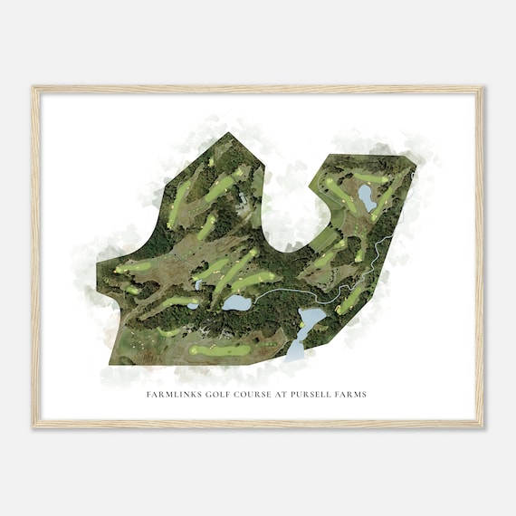 Farmlinks Golf Course At Pursell Farms Alabama Classic Watercolor Map Golfer Gift Golf Wall Art Golf Poster Print Course Layout