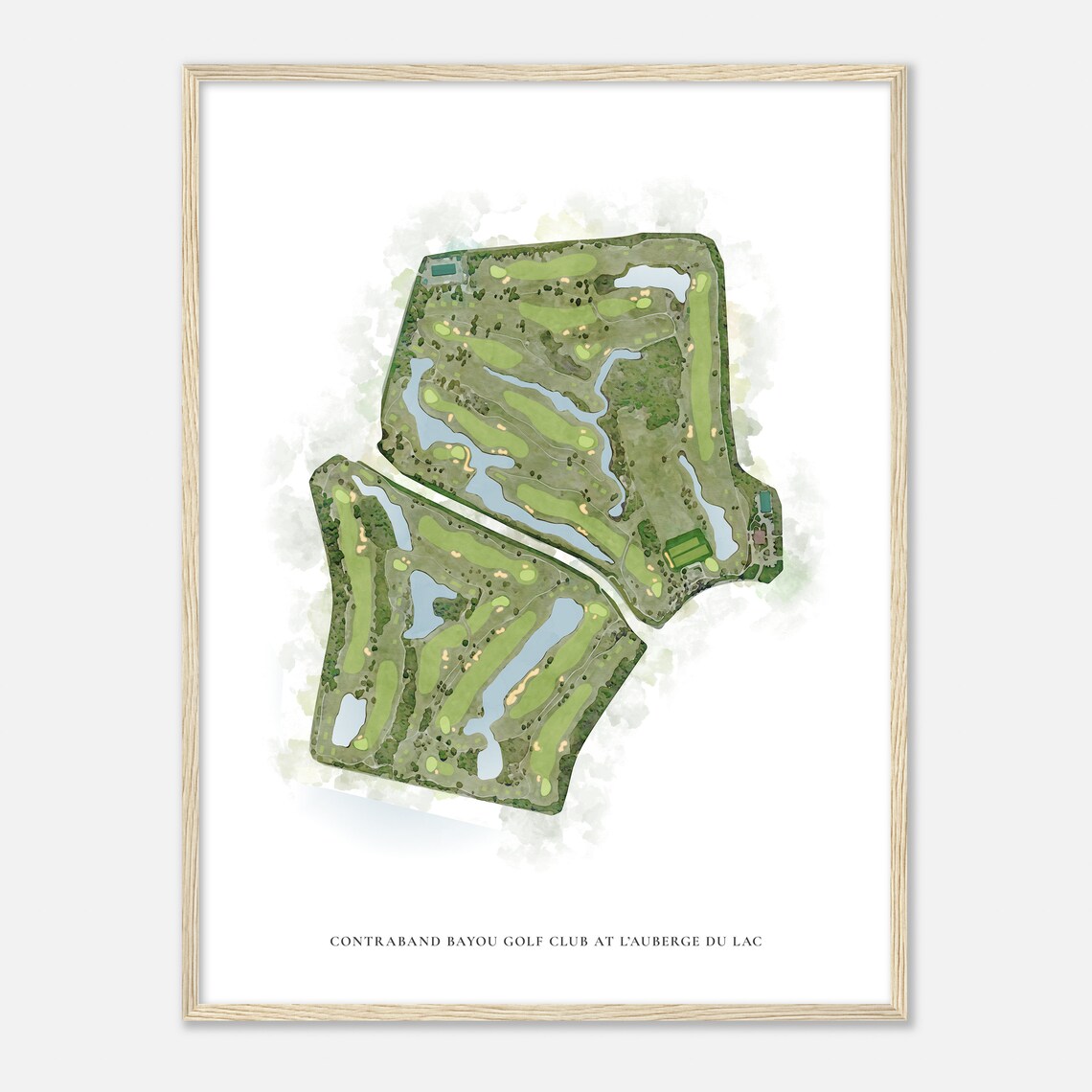 Lakewood Country Club Elegant Minimalist Golf Course Map Poster