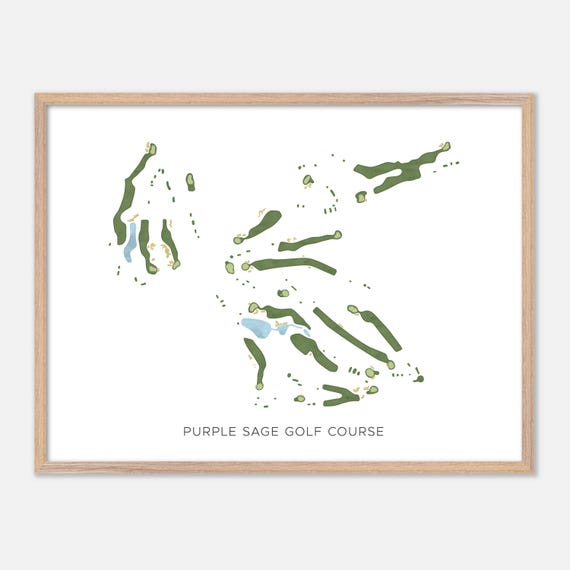 Purple Sage Golf Course In Evanston Wyoming Modern Watercolor Map Golfer Gift Golf Wall Art Golf Poster Print Course Layout