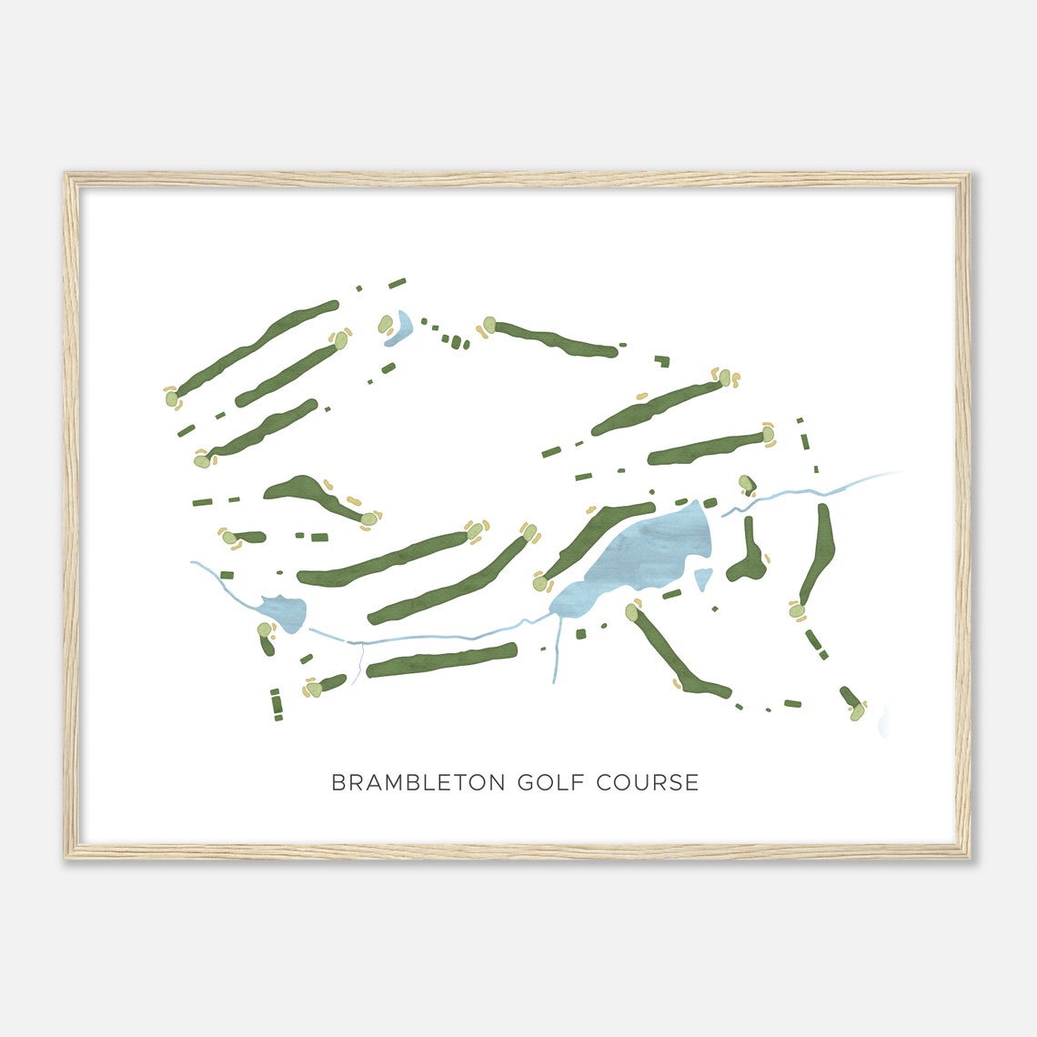 Brambleton Golf Course Virginia Modern Watercolor Map Poster