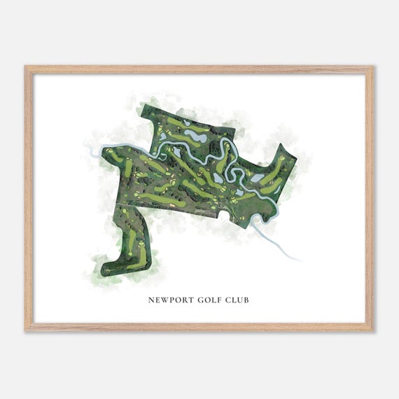 Newport Golf Club In Newport New Hampshire Classic Watercolor Map Golfer Gift Golf Wall Art Golf Poster Print Course Layout