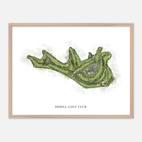 Debell Golf Club In Burbank California Classic Watercolor Map Golfer Gift Golf Wall Art Golf Poster Print Course Layout
