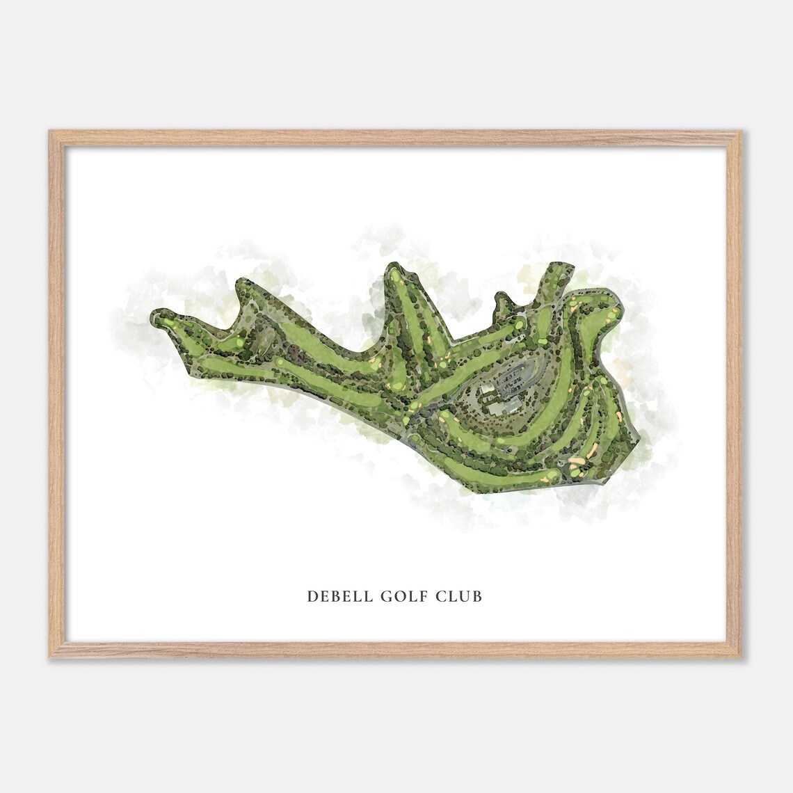 Debell Golf Club California Watercolor Aerial Map Golfer Gift Poster